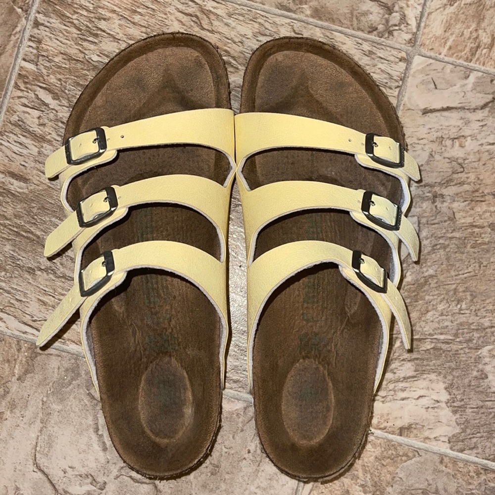 Birkenstock Florida Three Strap Sandals - Yellow Womens size EU 39/US 8